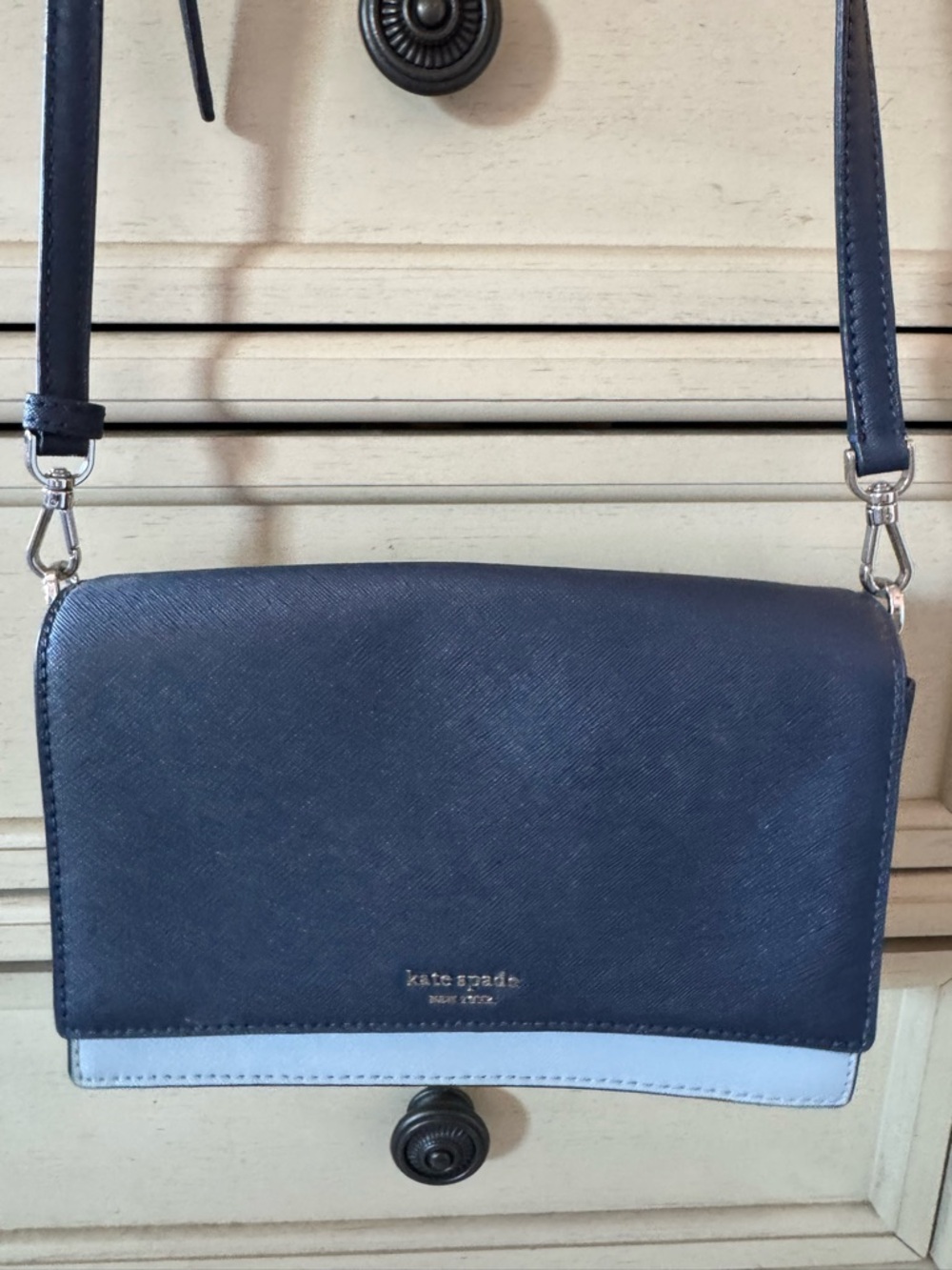 kate spade Navy and Light Blue Saffiano Crossbody